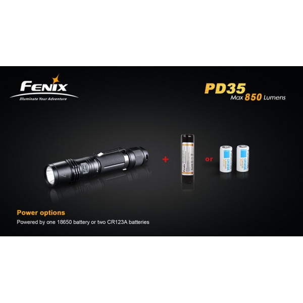 environ 9.40 cm DEL Lampe 550 LM CR123 Batterie-FNX-PD25 Fenix PD série 3.7 in