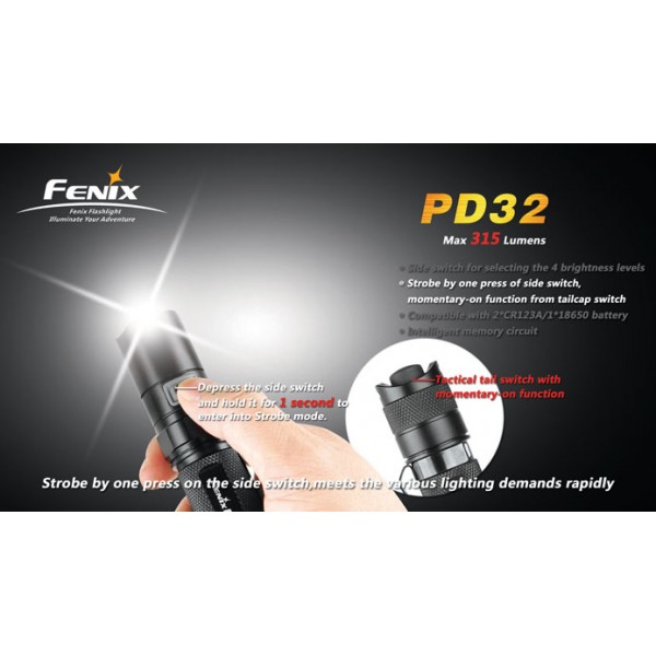 Lampe Torche FENIX PD32 340 lumens très puissante randonnée survie